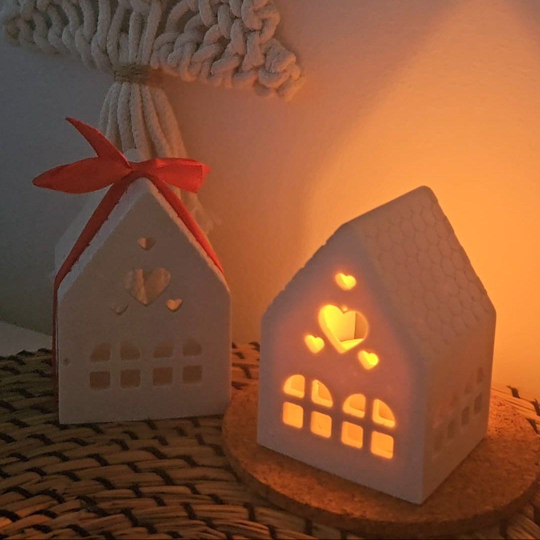 Portavela Casita de Navidad